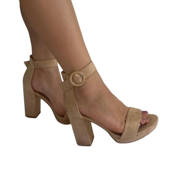 Women's beige high heel sandals, size 39, NWOT - Picture 2 of 6